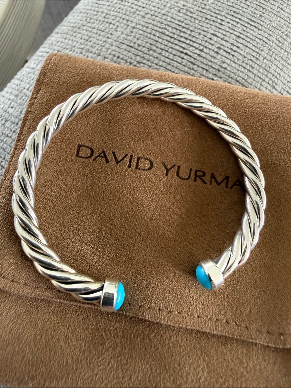 David Yurman mens cuff classic turq sz M
